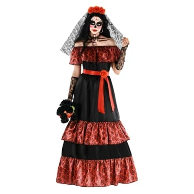 Imagen de Morph Disfraz Catrina Mujer, Mujer Catrina, Disfraces Halloween, Katrina Halloween Talla XL