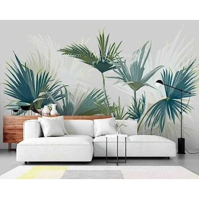 Imagen de Naturempress Papel Pintado Pared 3D Tapiz Hoja De Plátano Vintage Simple Fotomurales Tv Fondo Moderno Dormitorio Murales