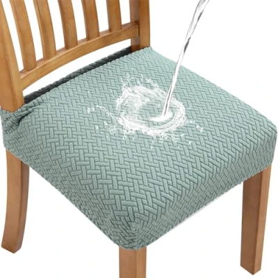 Imagen de Fuloon Fundas para Sillas, Pack de 6 Sillas Comedor Impermeable,Fundas Protectoras Elasticas,Funda Asiento Silla Desmontables Lavables