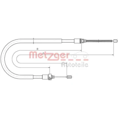 Imagen de METZGER 10.6033 Cable de Freno Mano Atrás izquierda, derecha, derecha 1638/1303 Tambor COFLE PEUGEOT: 206 Hatchback