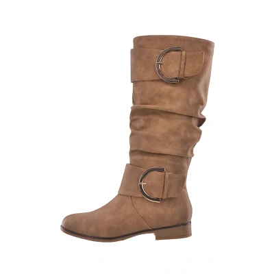 Imagen de Elara Botas Mujer Botines Deslizamiento Chunkyrayan JY1989 Camel (Beige Sohle) 37