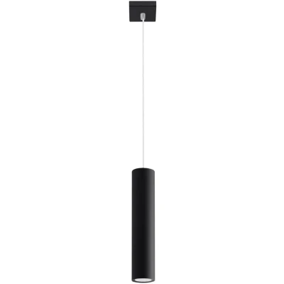 Imagen de SOLLUX lighting Lagos 1 Lámpara Colgante Diseño Moderno Con Pantalla Cilíndrica, Estilo Industrial Bombilla GU10 Reemplazable, x 40 W Acero Revestido De Polvo, Negro, 8 100 cm