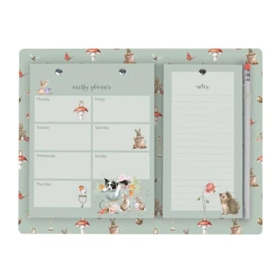 Imagen de Wrendale Designs Planificador semanal y de compras con diseño animales jardín &quot;Garden Friends&quot;