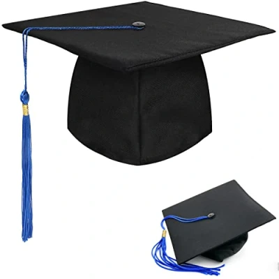 Imagen de BOOSHMall Sombrero de Graduación, Birrete graduacion Adulto, Graduación Ajustable para Celebrar Azul