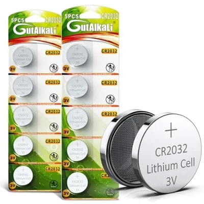 Imagen de GutAlkaLi Batería de Litio CR 2032, Blister 10 Pilas CR2032, 3V CR2032