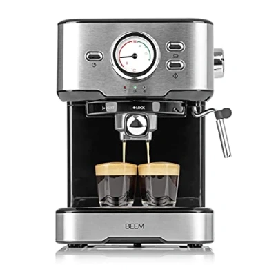 Imagen de BEEM espresso SELECT Máquina de café en diseño clásico portafiltros con 15 bar y boquilla espuma leche profesional para tus Especialidades del
