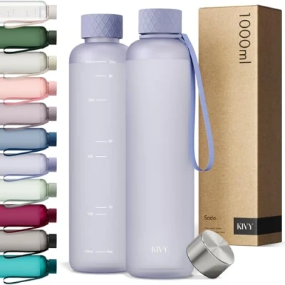 Imagen de KIVY Botella de aqua [1 litro] Agua gimnasio deportiva et oficina sind BPA 1 litro Tritan Water Bottle 1000ml plástico Botellas para reutilizable
