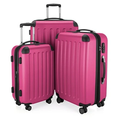 Imagen de HAUPTSTADTKOFFER SPREE Juego de 3 maletas rígidas, Trolley expandible, Equipaje viaje, 4 ruedas dobles, TSA, (S,M y L), Magenta