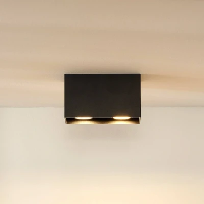 Imagen de Lucide Bodi downlight de techo, angular, negro, GU10, 2 luces, aluminio