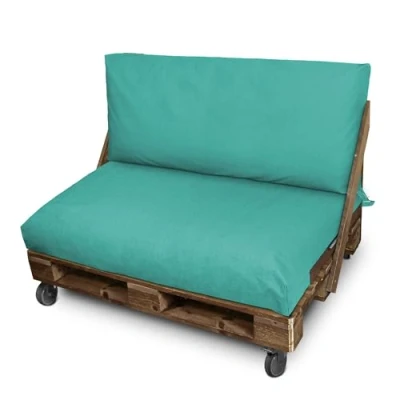 Imagen de HAPPERS Cojines para Palets en Naylim Impermeable Exterior 120x80 + 120x45 Turquesa