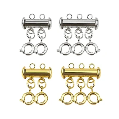 Imagen de 4 Uds Cierres de capa collar, conectores pulsera Metal magnético, extensores collar 2 orificios y 3 orificios, accesorios joyería, Adecuado para adornos hechos a mano bricolaje