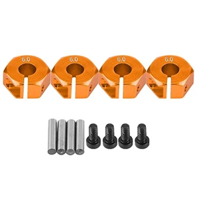 Imagen de Adaptadores de Cubo Hexagonal Rueda, 12mm Adaptador Rueda Universal para HSP Sakura 1/10 Escala RC Coche(6mm, naranja dorada)