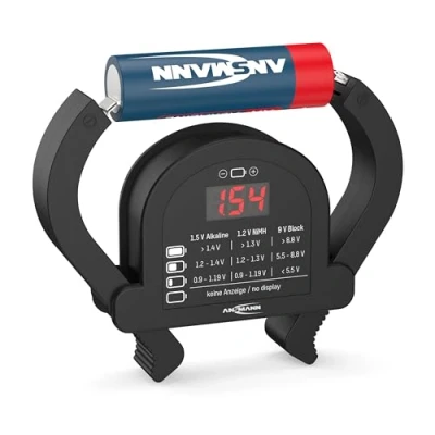Imagen de Ansmann 4000001 Universal, comprobador de Pilas pequeñas, Bloques 9V, señalización la Capacidad restante