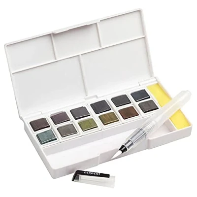 Imagen de Derwent Graphitint Paleta de Acuarelas Viaje, Incluye 12 Colores, Pincel y Esponja, Para Pintar, Calidad Profesional, 2305790