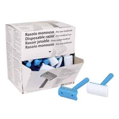 Imagen de GIMA Afeitadoras quirúrgicas desechables no estériles con cuchilla de acero inoxidable, monolama para tricotomía, paquete 100 piezas, 27082