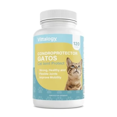 Imagen de VITTALOGY Condroprotector para Gatos. Antiinflamatorio Natural con Colágeno, Condroitina, Hialurónico y Cúrcuma. Complemento Alimenticio Caderas, Articulaciones Cartílagos 120 Cápsulas