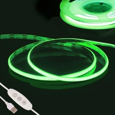 Imagen de Verde Tira LED COB 2m,Fosingut 5V USB Regulable Luz de Fondo TV,CRI90+ 960 LEDs 4mm Luces Strip Tiras Interior Para Decor del Hogar DIY,Cocina,Espejo,Dormitorio,Bar