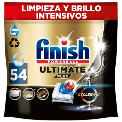 Imagen de Finish Powerball Ultimate Plus All in 1 Pastillas Lavavajillas, 54 Cápsulas Nuestra Máxima Limpieza y Brillo Diamante, Aroma Regular, el embalaje puede variar
