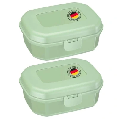 Imagen de Westmark 2 Fiambreras, con cierre de clic, altura: aprox. 7,4 cm, plástico, Maxi, verde, 235222EM