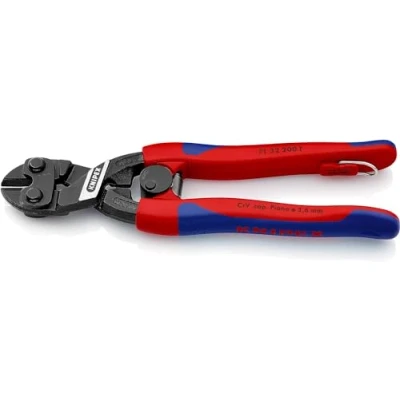 Imagen de Knipex CoBolt® Cortabulones compacto negro atramentado, con fundas esbeltas en dos componentes, anilla de fijación integrada para colocar un dispositivo protección anticaídas 200 mm 71 32 T
