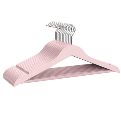 Imagen de COM FORT HOUSE Percha de Resina para Ropa Color Rosa Resistente con Muescas Antideslizantes 45cm Pack 12 Unidades