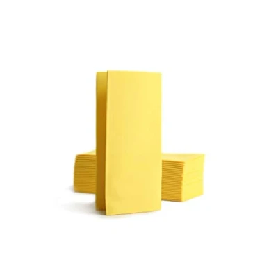 Imagen de Alvotex Chic Airlaid 50 servilletas Desechables de 39 x 40 cm, Plisadas en 1/8 Pulgadas, Color Amarillo