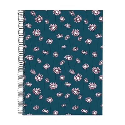 Imagen de Miquelrius Notebook A4 (210 x 297 mm), Cuadrícula 5 mm, 120 Hojas de 70 g/m², Cubierta cartón, 4 Franjas color, Espiral negro, Colección Happy Daisies, Margaritas azules