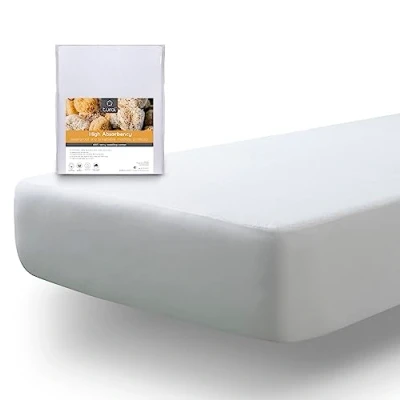 Imagen de Tural Protector de Colchón para Cuna 60x120 cm Impermeable y Transpirable Muy Absorbente Certificación Oeko Tex Rizo 100% Algodón Blanco