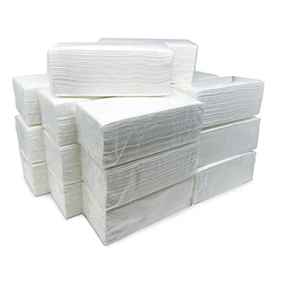 Imagen de Toalla Papel Secamanos Tissue Zig Zag Laminadas Doble Capa 4000 unidades Celulosa Virgen Gofrada Ultra Absorbente de ALTO GRAMAJE