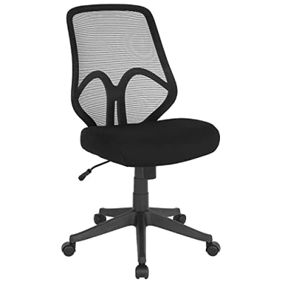 Imagen de Flash Furniture Salerno Series Silla de Oficina Malla con Respaldo Alto, Espuma Metal plástico, Black, Set of 1
