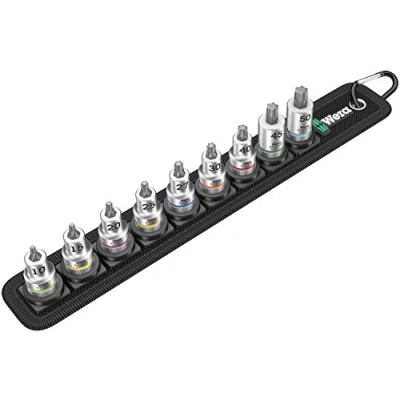 Imagen de Wera 05003972001 Belt B 3 TORX® HF Juego de vasos Zyklop TORX®, con función retención, arrastre 3/8&quot;, 9 piezas, piezas