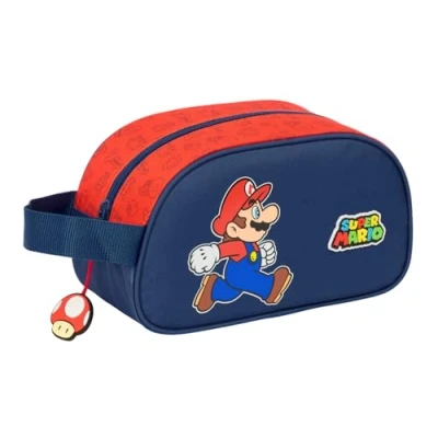 Imagen de Super Mario Trick Neceser Escolar Infantil Mediano con Asa, Infantil, Adaptable a Carro, Fácil Limpieza, Cómodo y Versátil, Calidad Resistencia, 26x12x15 cm