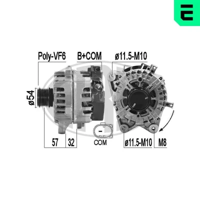 Imagen de ERA 209584 Alternador 14V 200A FORD: Transit Custom V362 Furgón, V363 Mondeo 5