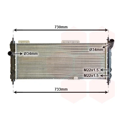 Imagen de VAN WEZEL 37002203 Radiador, refrigeración del motor Aluminio 680 280 36 Aletas unidas mecánicamente OPEL: Corsa B Hatchback