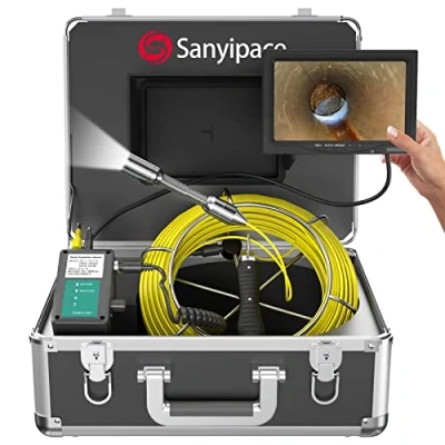 Imagen de Cámara Inspección Tuberias 50M con DVR, Profesional Endoscopio de Video tubería 7&#039;&#039; LCD, Boroscopio Drenaje Alcantarillado Impermeable IP68 Equipado 1000TVL CCD Tarjeta SD 8GB
