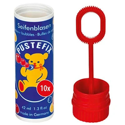 Imagen de Pustefix Juego de pompas jabón I 10xpequeño paquete clásico Colorido Rainbow Bubbles Made in Germany Burbujas para bodas, cumpleaños infantiles, despedidas soltero, 10x42 ml