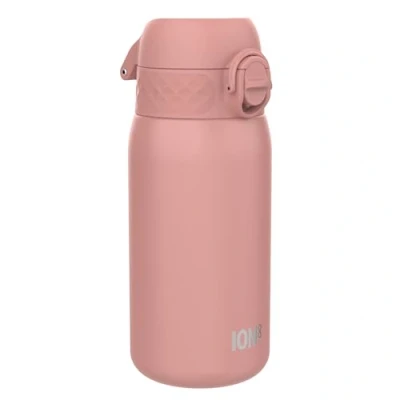 Imagen de Ion8 Botella Agua Acero Inoxidable para Niños, 400ml, a Prueba de Fugas, Fácil Abrir, Cerradura Segura, Aptas Lavavajillas, Asa Transporte, Limpiar, Resistente Rayones, Rosa