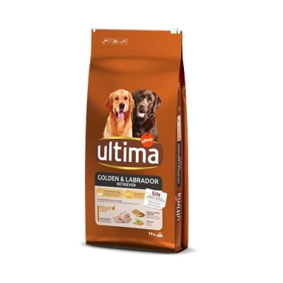 Imagen de Ultima Medium Maxi Golden &amp; Labrador Pollo Comida seca para perros, 14kg