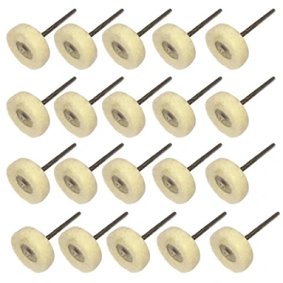Imagen de cnmade montado fieltro de lana Pulido Buff Buffer polaco Rueda con mandril para Dremel herramientas rotatorias 2,35 mm vástago Pack 20