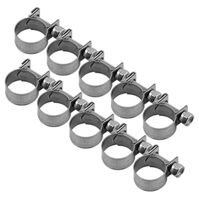 Imagen de 10 Unids/Set Abrazaderas De Manguera Acero Inoxidable Resistente T Bolt Mini Línea Combustible Clips Tubería 6 Mm 20 Tamaño Opcional Para Fontanería (14 16 Mm)