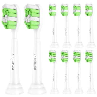Imagen de Brightdeal Recambio Cepillo de Diente para Philips Sonicare, Cabezales Electrico Compatible con Sonicare Protectiveclean HealthyWhite FlexCare EasyClean 10 unidades (Blanco)