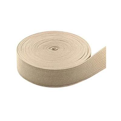 Imagen de Simpleelove Cinta elástica de costura colorida, 5 m largo, 25 mm ancho, bandas elásticas (blanco crema)