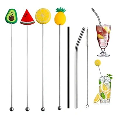 Imagen de 7 Pcs Palillos de Cóctel Acrílico Agitadores,Agitadores Cóctel,Bebidas Estilo Tropical Agitadores,Palitos Cocktail Lindos,para Café Leche Té Helado Batido