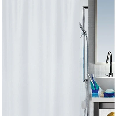 Imagen de Spirella 180 x 200, Blanco colección Primo, Cortina de Ducha Textil, 100% Polyester