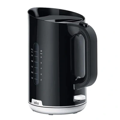 Imagen de Braun Breakfast1 Hervidor de Agua, Base Giratoria 360, Sistema Llenado Fácil, Hervido Rápido, Capacidad Agua 1,7L, WK1100BK, 1000W, Negro