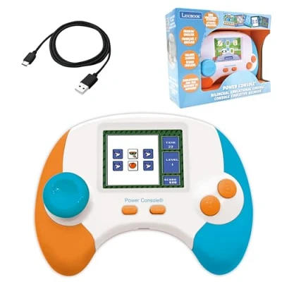 Imagen de Lexibook, Power Console, Consola de Juegos Educativos Bilingüe Francés/Inglés con 100 Actividades, JCG100i1