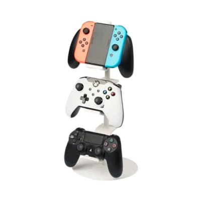 Imagen de YAMAZAKI 5088 Smart Estante del Controlador de Juego, Blanco, Acero/Resina ABS/Silicona, Minimalista, 17 x 38.5 cm