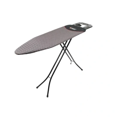Imagen de Russell Hobbs LA043153BLK Tabla De Planchar, Portátil Y Facil Usar, con Ajustes Altura, Patas Antideslizantes, Metal, Incluye Soporte para Plancha, 122 x 38 90, Negro