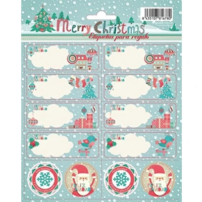 Imagen de Etiquetas adhesivas navidad Aviany regalo / 16 Pegatinas regalos