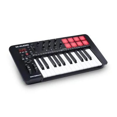 Imagen de M Audio Oxygen 25 MKV Teclado controlador MIDI USB de teclas con Beat Pads, modos Smart Chord y Scale, arpegiador suite software incluidos